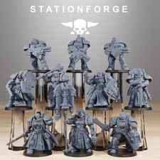 32mm Socratis Knights Warband x10 Grimdark Sci-Fi UNPAINTED Miniatures