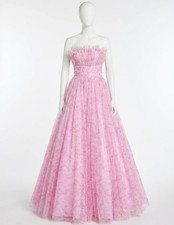 Jovani Floral Print Ruffle Neckline Ballgown Size 4