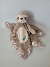Douglas Baby Sloth Lovey Soother Security Blanket Plush Stuffed Toy Gingham Trim