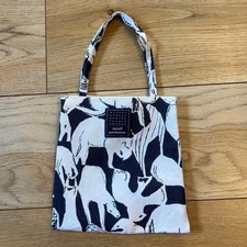 mina perhonen Animal Print Toast Bag Canvas Cotton Excellent Condition