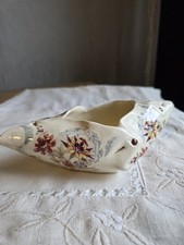 Sarreguemines French Majolica Folded Handkerchief Planter/Table Piece