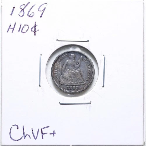 1869 H10C Seated Liberty Half Dime in Choice VF+ Condition #5815