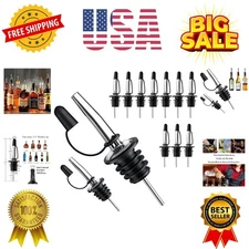 12 Pack Liquor Pour Spout With Dust Caps - Bottle Pourers for Alcohol, Olive ...