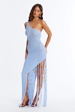 Vacation Vixen Fringe Crochet Maxi Dress(Light Blue)-Fashion Nova|41769