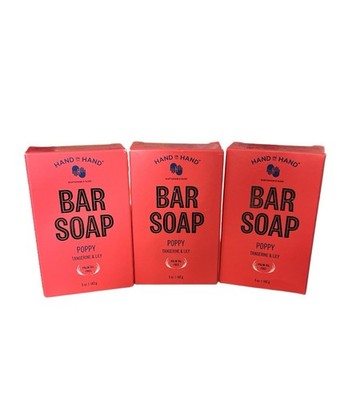 HAND In HAND Bar Soap POPPY Tangerine & Lily   5oz (3 New)