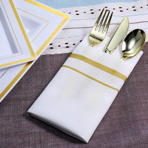 200 Linen Feel Disposable Bathroom Napkins, Soft and Absorbent Paper Guest To... - Picture 6 of 7