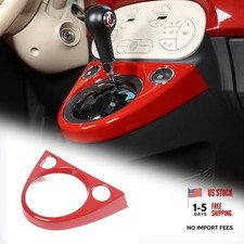 Gear Shift Frame Cover Trim Compatible with Fiat 500 2011-2023 ABS Control Red