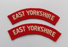 WW2 BRITISH ARMY EAST YORKSHIRE REGIMENT CLOTH SHOULDER TITLES