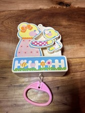 1982 Tomy Toy Pull String Mama Baby Bear Musical Crib Lullaby Moving Parts