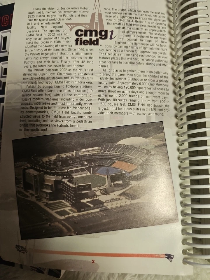 New England Patriots Media Guide 2002 Anuario Tom Brady Super Bowl 2001 Programa Foto 3 de 4