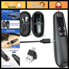 Wireless Presentation Clicker Remote - PowerPoint Controller with Laser Pointer