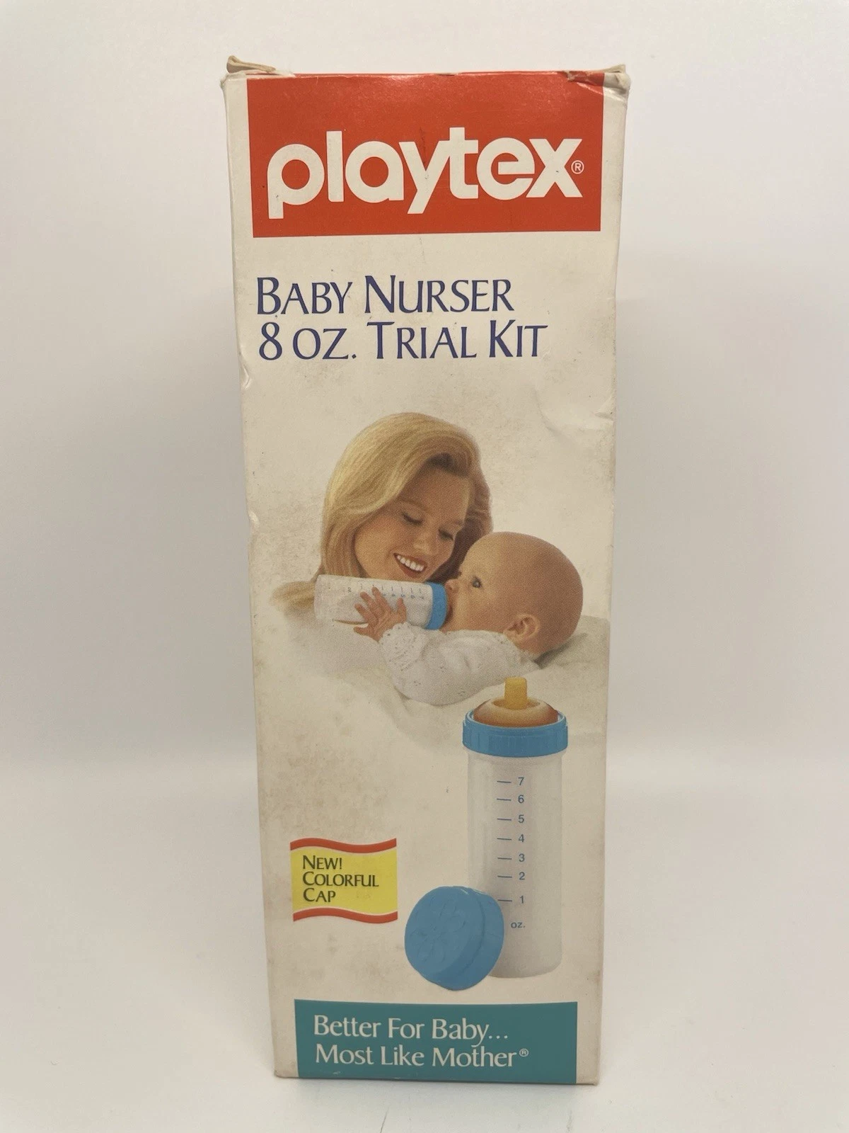 Playtex Baby Nurser 8 oz Trial Kit Bottle infant VTG Vintage 1991 blue