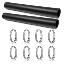 2pack Gas Tank Filler Hose with 8 Clamps, 2" ID Reinforced 2" ID 2pack Straight
