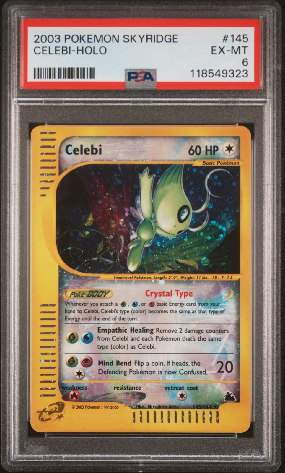 2003 POKEMON SKYRIDGE #145 CELEBI-HOLO PSA 6