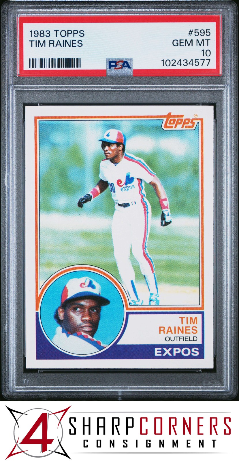 1983 TOPPS #595 TIM RAINES EXPOS HOF PSA 10