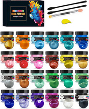 24 Colors Mica Powder for Epoxy Resin - 240G Total - Pearlescent Pigment Powder