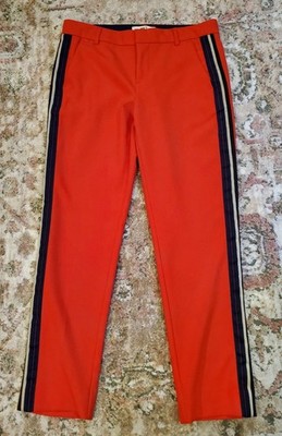 MKT Studio Women's Red Savile Rock Trouser Pants Navy Stripe Sz.40 Office Core