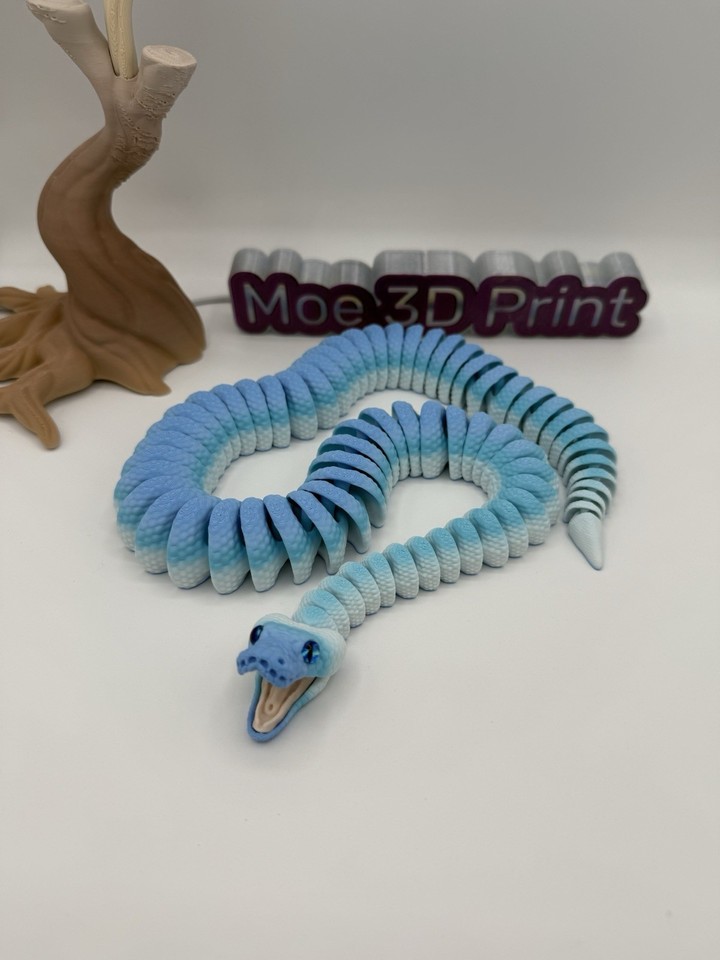 3D Printed Ball Python Snake 28”- Blue/white | eBay