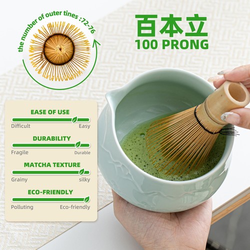 Set 7 Pezzi Frusta Matcha Blu, Set Matcha in Ceramica, Kit Matcha per Cerimonia, Tappetino... - Foto 4 di 9