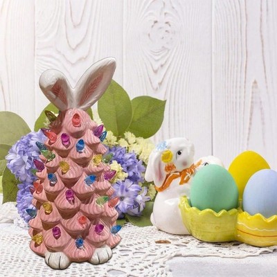 Tabletop Bunny Light Up Tree Decorations BunnyTree Easter Pink new