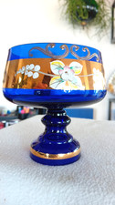 Glas Schale -BOHEMIA- Gold und Emalie Auflage - dekoratives Design - 12 x 12 cm