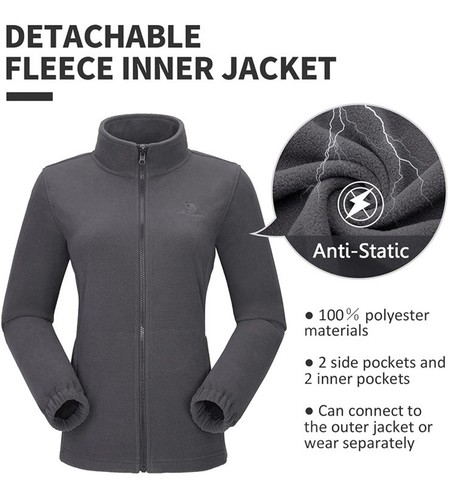 CAMEL CROWN Damen Skijacke wasserdicht 3 in 1 Winterjacke wind wasserdicht - Bild 5 von 7