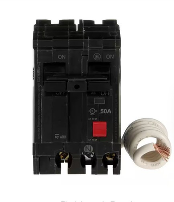 #ad NEW NO BOX GE 50 AMP 240V Double Pole Ground Fault with Self Test THQL2150GFT2P $48.50