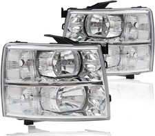 Headlights Left Right Pair Set for 2007-2013 Chevy Silverado 1500 2500 3500