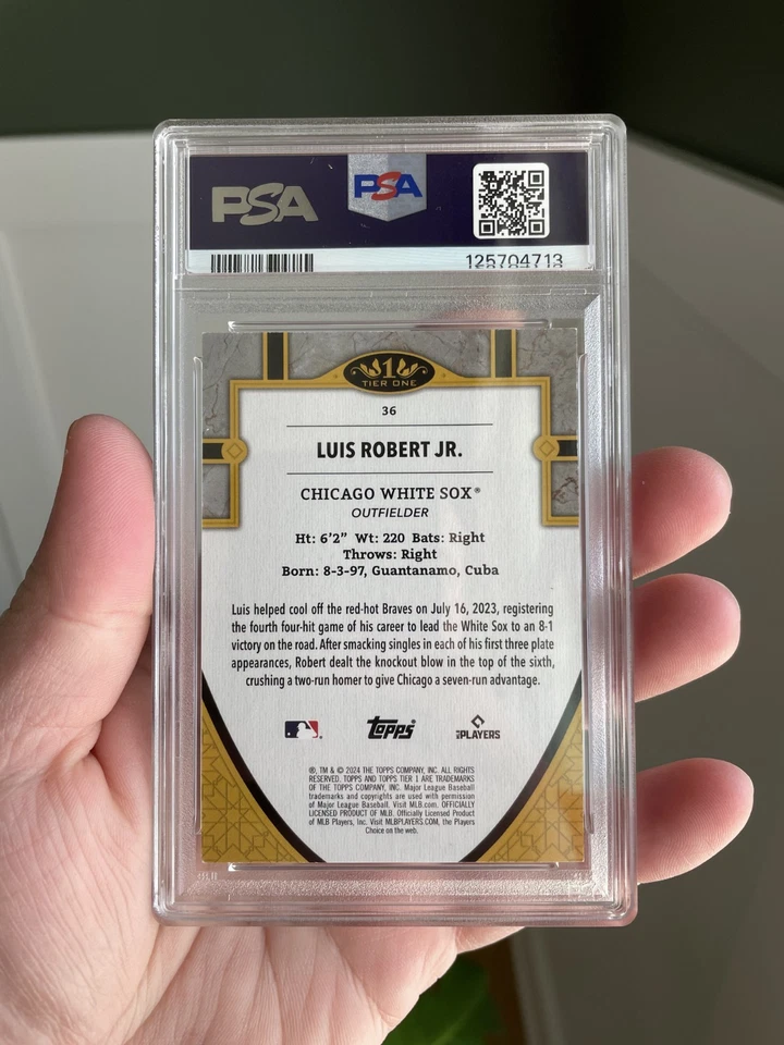 Luis Robert Jr Platinum Blue Foil 1/1 - 2024 Topps Tier One #36 White Sox - Image 2 of 2