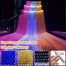 LED String Net Lights Curtain Mesh Light Christmas Garden Outdoor Party Decor UK