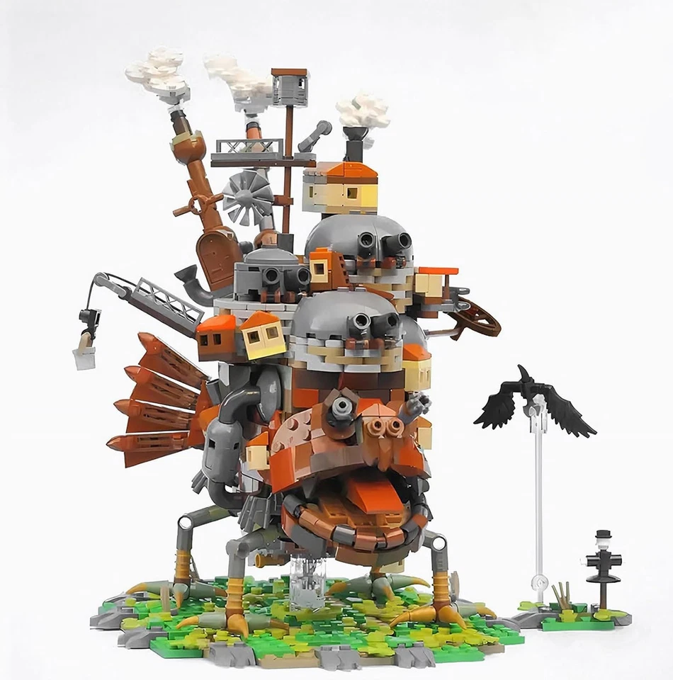 Modelo de castillo en movimiento con base colección bloques de construcción conjunto ladrillos sin usar, en caja, juguete gif Foto 2 de 4