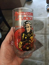 Universal City Studios 1979 Battlestar Galactica Commander Adama Drinking Glass