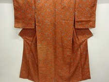 7743298: JAPANESE KIMONO / ANTIQUE KIMONO / TAISHO ROMAN STYLE / WOVEN ABSTRACT