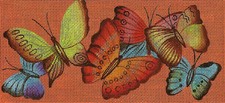 Butterfly Group by Leigh Design handpainted Needlepoint Canvas LG. BR Insert LEE