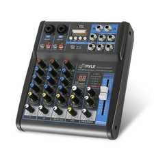 Pyle 4 Channel Audio Mixer with Bluetooth - DJ Sound Board 4, Black