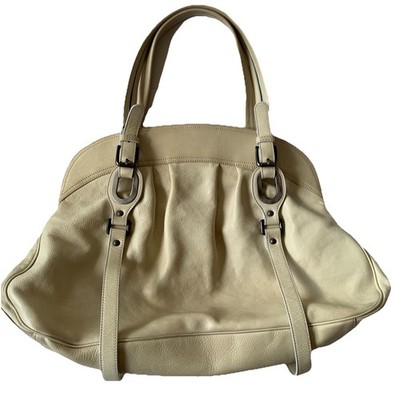Marni Leather Shoulder Bag Handbag 24H white ivory Italy dust bag