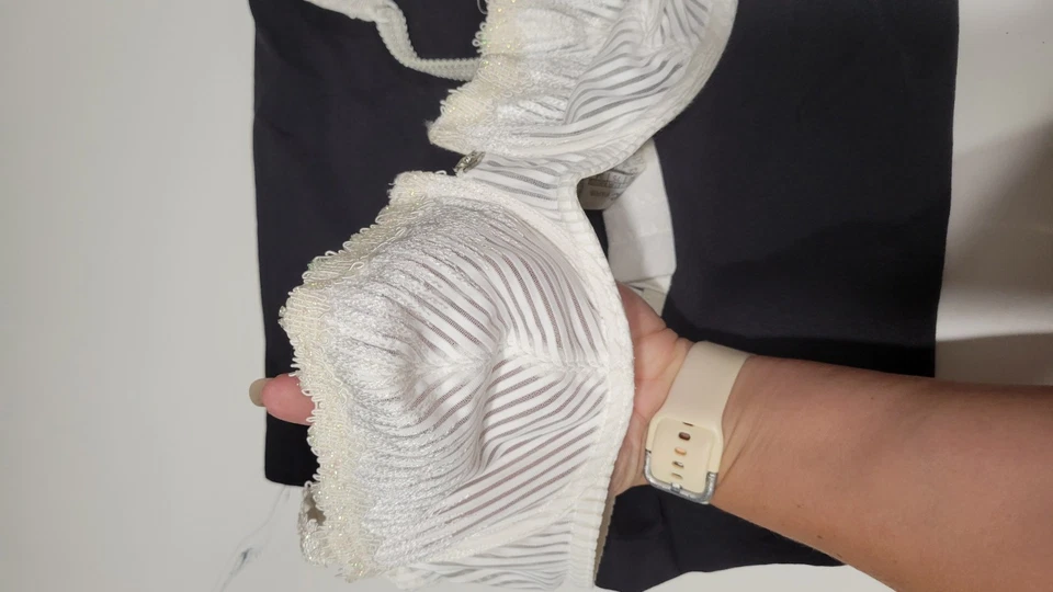 Aubade Paris Vintage Cream/White Sheer Underwire Bra Sz34 Made In France Bin 3 - Image 4 of 4
