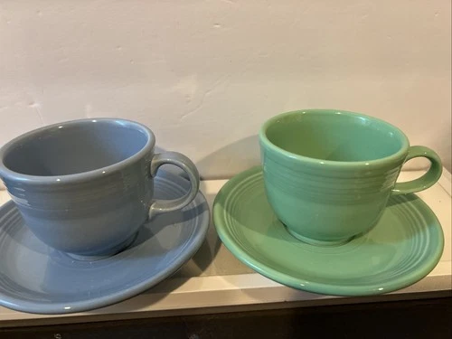 Vintage FIESTA WARE Multicolor Homer Laughlin Teacups And Saucers/you pick