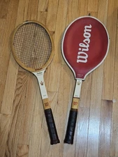 Vintage Wilson John Kramer Autograph 4 5/8 Wooden Tennis Rackets Lot Of 2