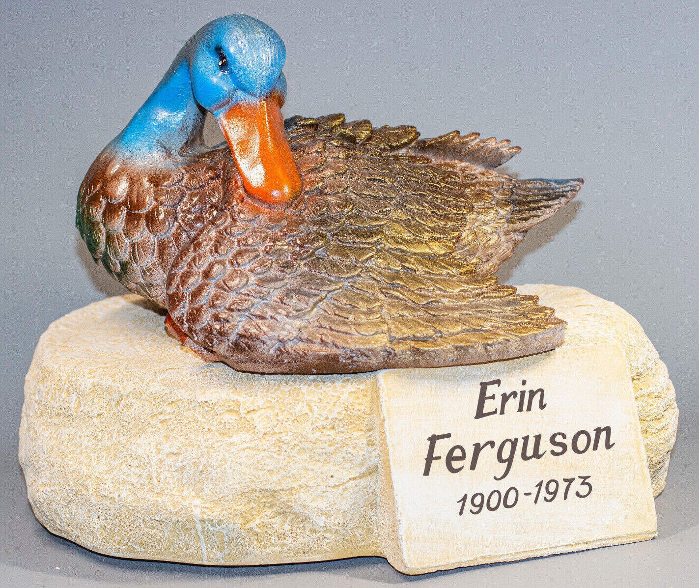 Duck Burial Urn Human Ashes Unusual Home Memorial Cremation Statue