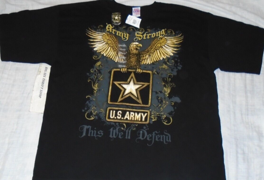 ALTRA Camicia ARMY STRONG Gol Eagle "This We'll Defend" taglia XXL made in USA NUOVA CON ETICHETTE