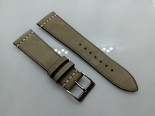 New Geckota 22mm Green Grey Brown Genuine Top Grain Leather Watch Strap L106