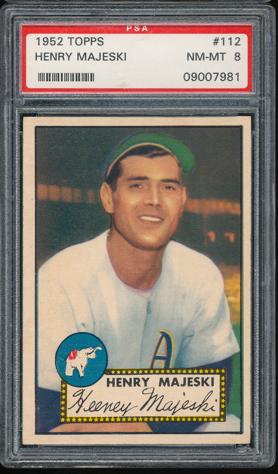 1952 Topps Henry Majeski #112 PSA 8 - A's - 4 higher