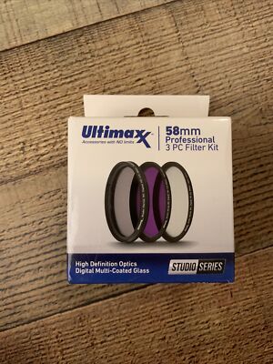 ULTIMAXX 3 Piece Multi Coated HD Filter Kit 58mm (UV, CPL, FLD)
