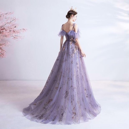 Trendy Embroidery Flowers Tulle Evening Dresses Cocktail Banquet Party Prom Gown - 第 5/12 張圖片