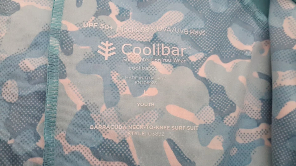 Coolibar Barracuda Traje de Surf Cuello a Rodilla Grande Juvenil Azul Aqua Traje de Baño Usado en Excelente Condición Foto 4 de 4