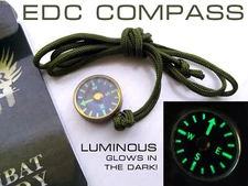 Glow-in-the-Dark Lume Compass Paracord Neck Lanyard EDC Survival Hunt Hike Tool 