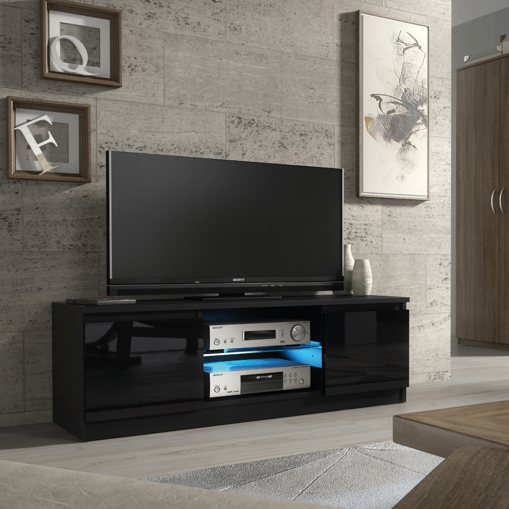 TV Unit 120cm | Modern Stand | Gloss Doors | Free LED | Creative Furniture ⭐⭐⭐⭐⭐
