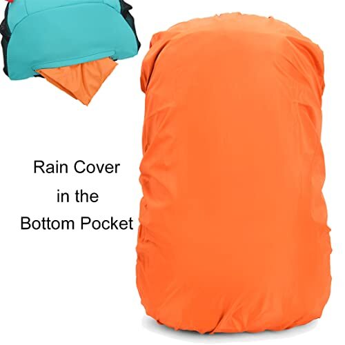 40L Waterproof Hiking Backpack with Rain Cover, Outdoor Sport Travel Bag Blue - Picture 3 of 6