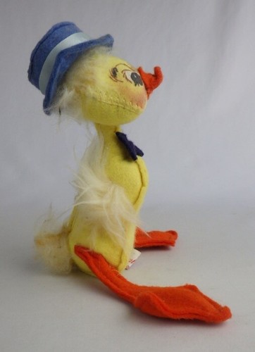 Vintage 1982 Annalee 6” Doll - Easter Parade Duck in Blue Top Hat & Bow Tie - Picture 4 of 7